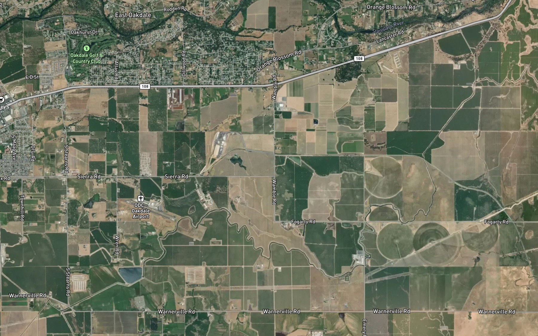 Satellite map of the East Clavey Lateral