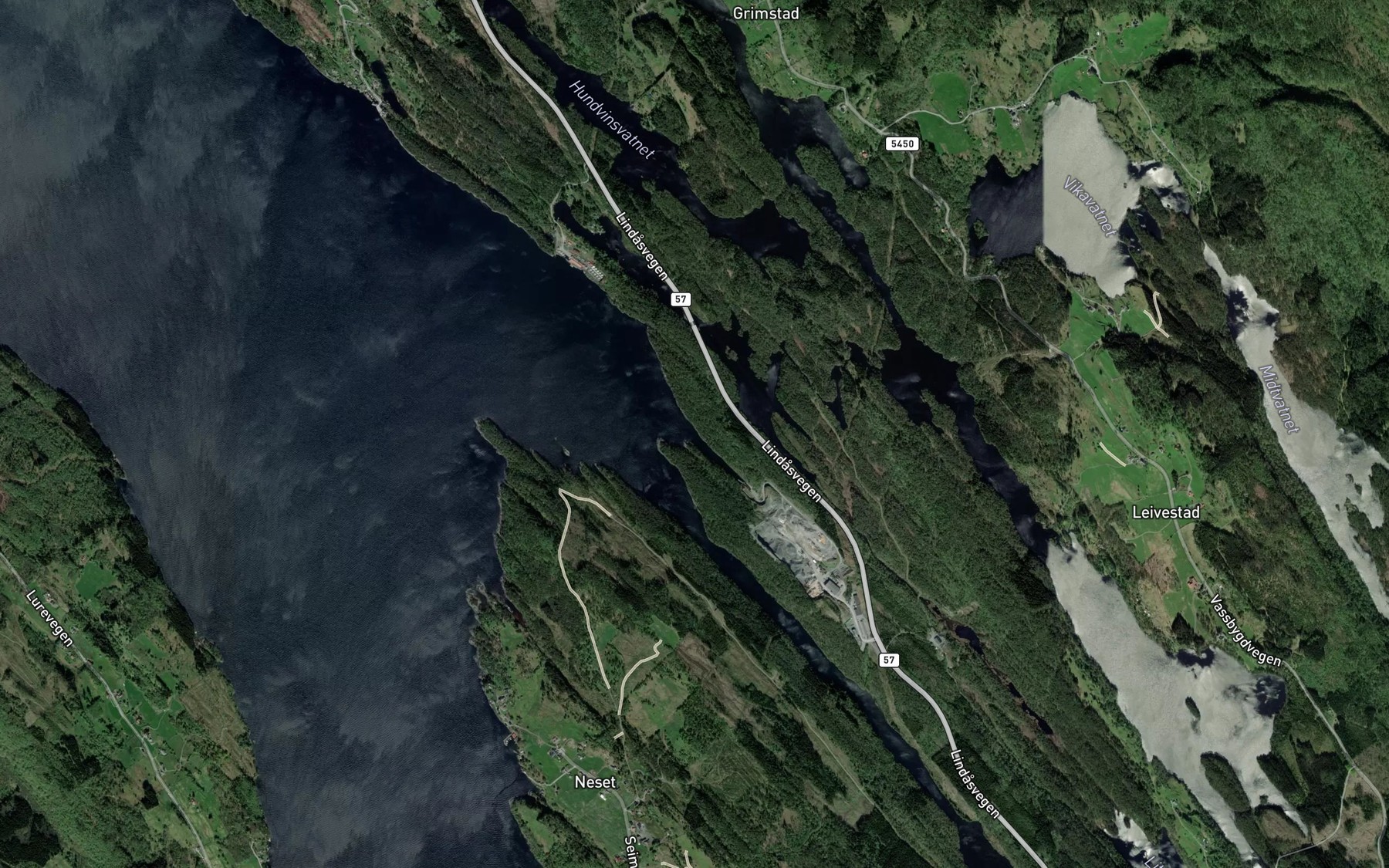 Satellite map of the Kjeviki