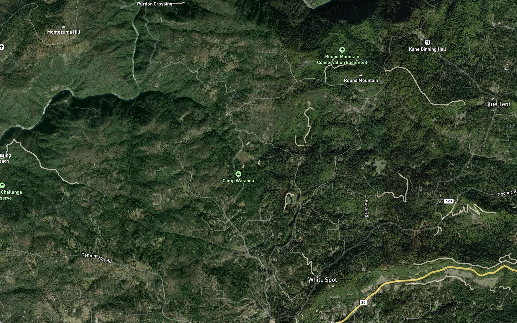 Satellite map of the Brush Creek