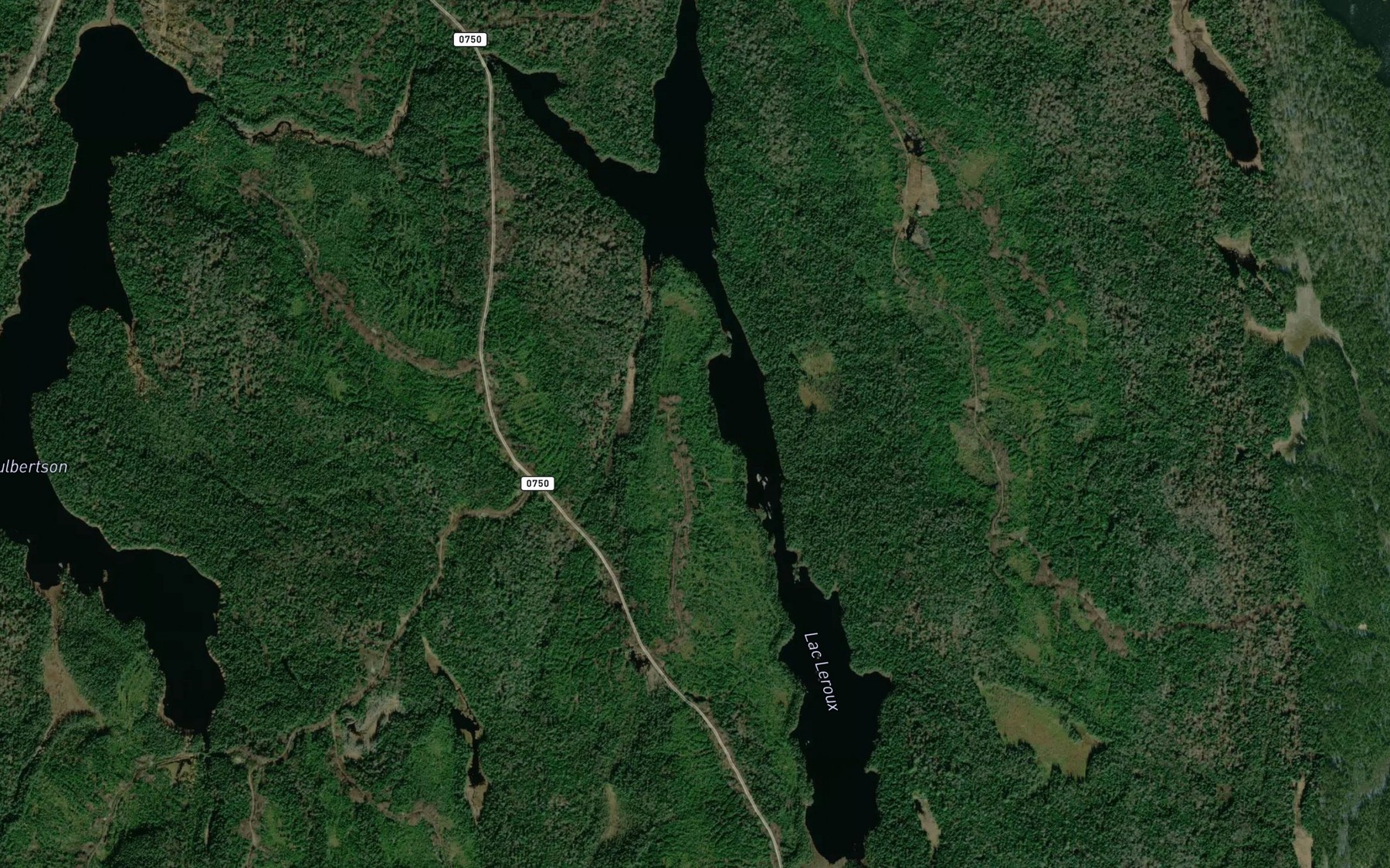 Satellite map of the Lac Leroux