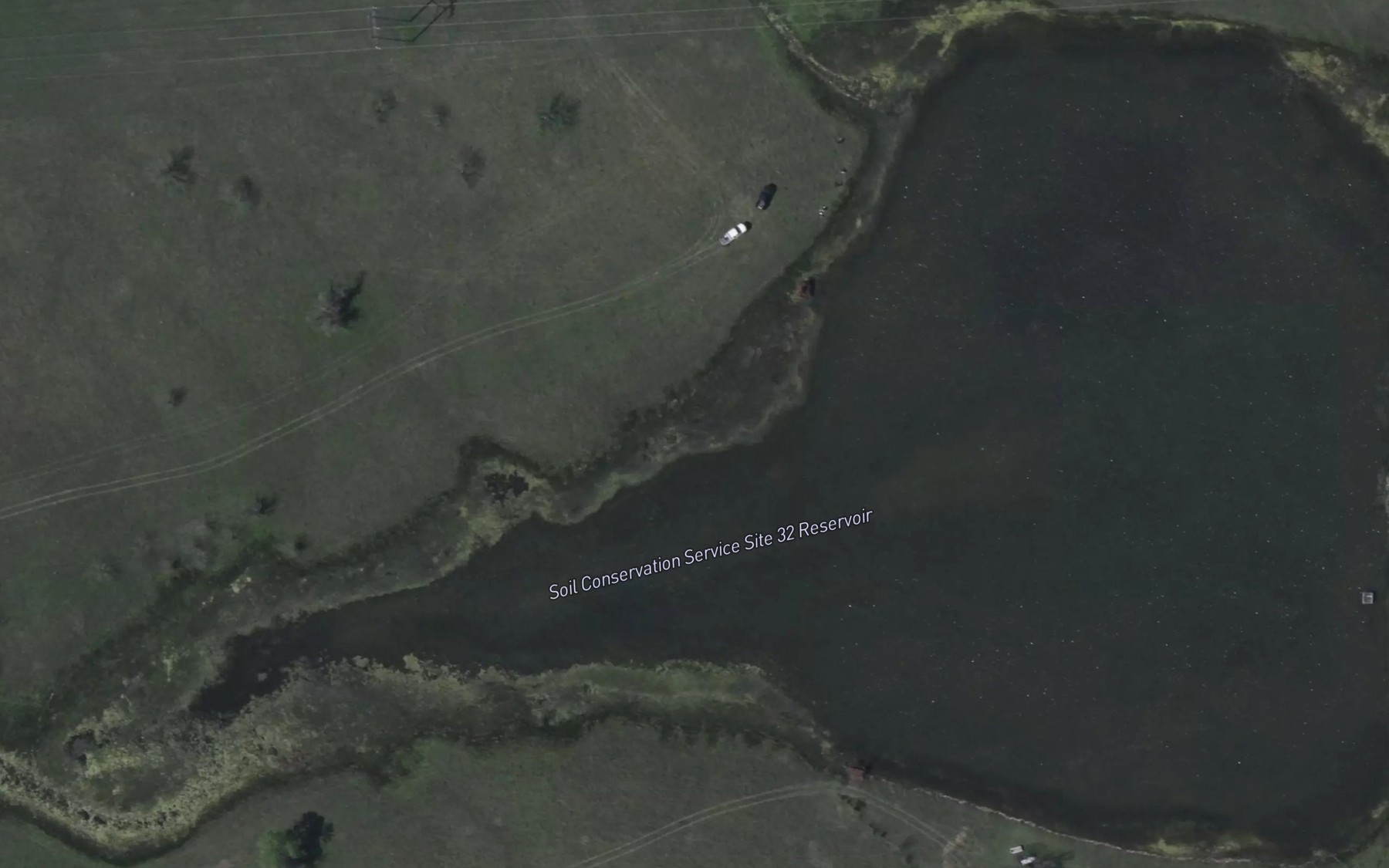 Satellite map of the Soil Conservation Service Site 32 Reservoir