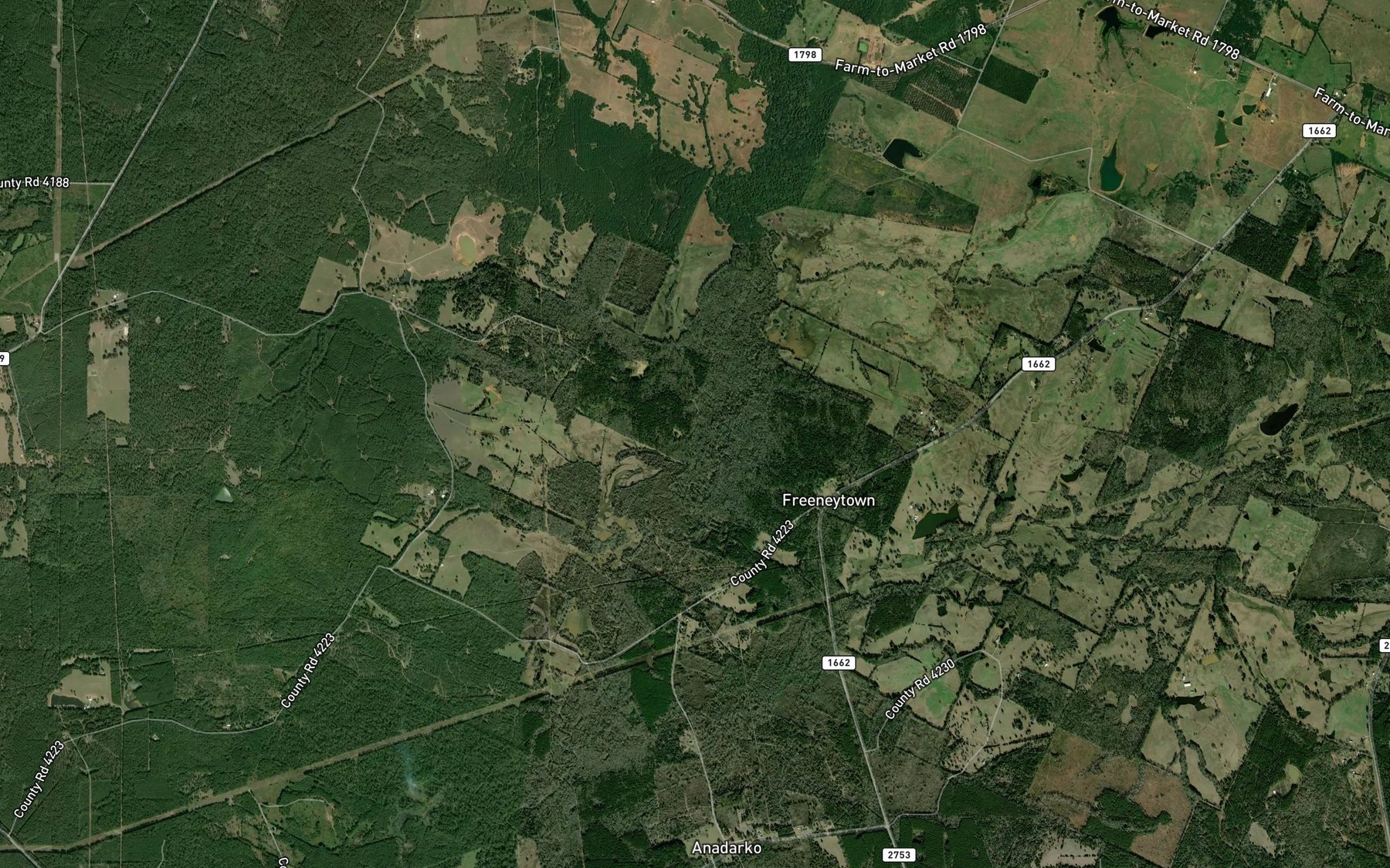 Satellite map of the Johnson Lake
