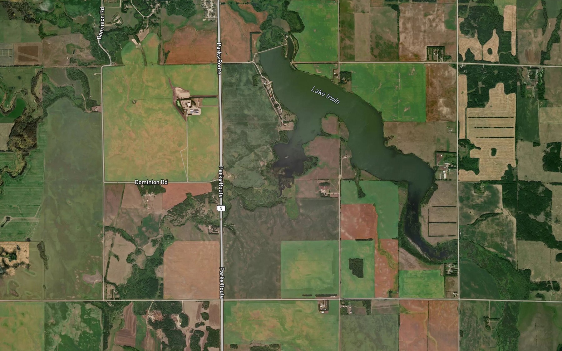 Satellite map of the Brookdale Drain