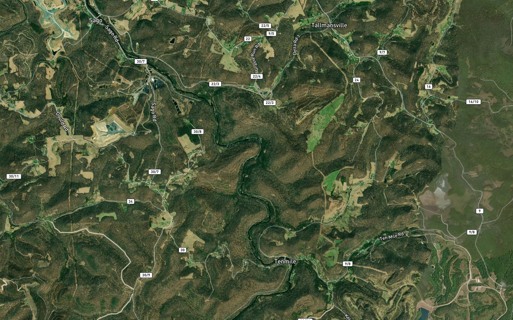 Satellite map of the Gravel Run