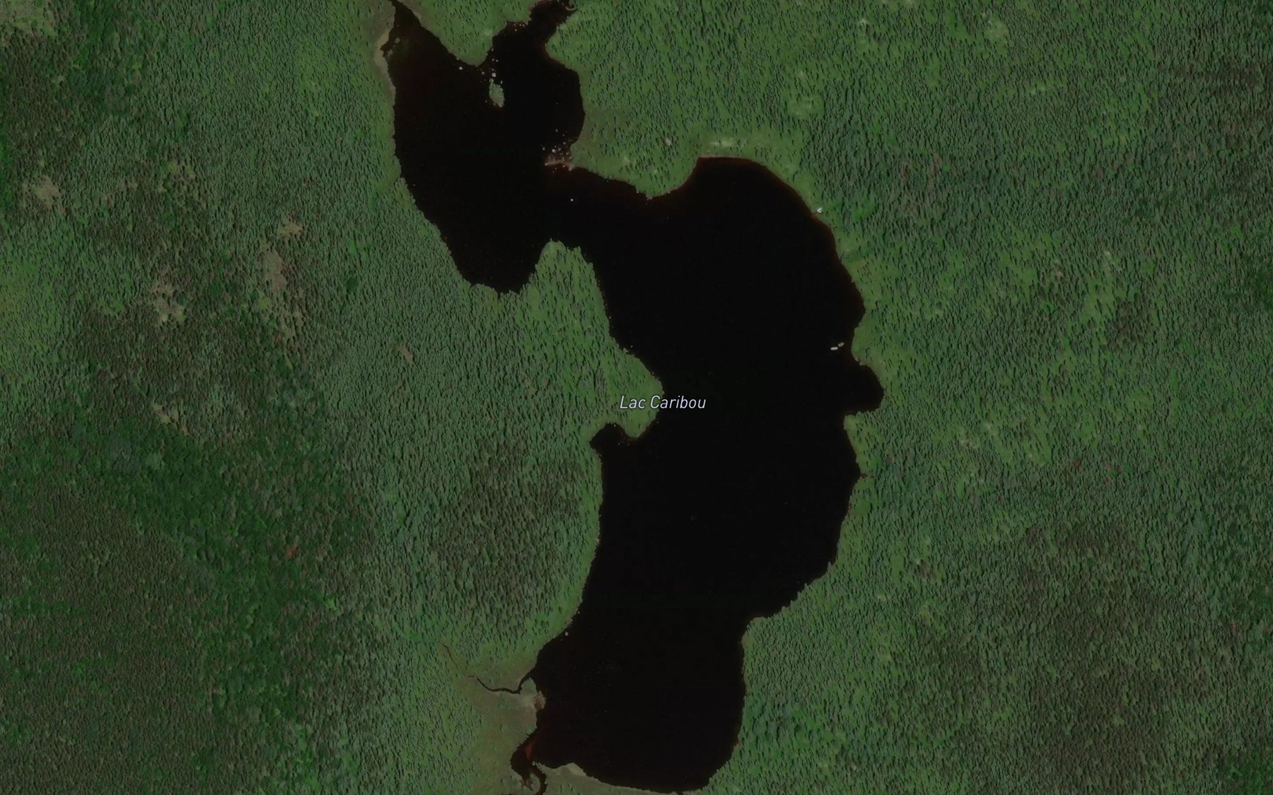 Satellite map of the Lac Caribou