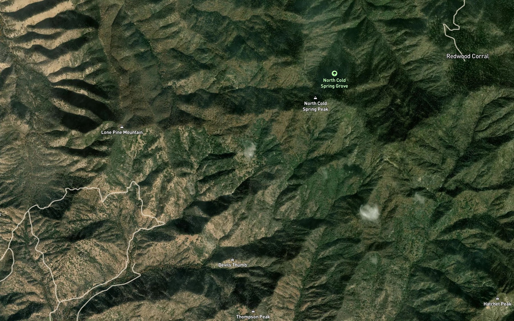 Satellite map of the Devils Den
