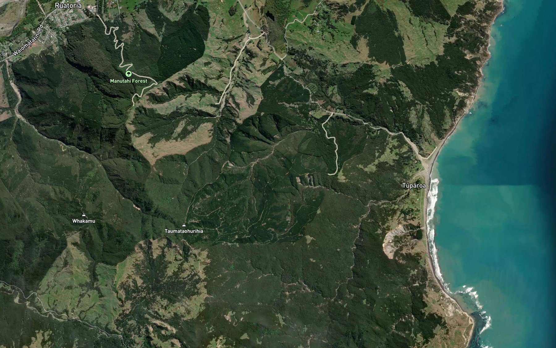 Satellite map of the Mangatarau Stream
