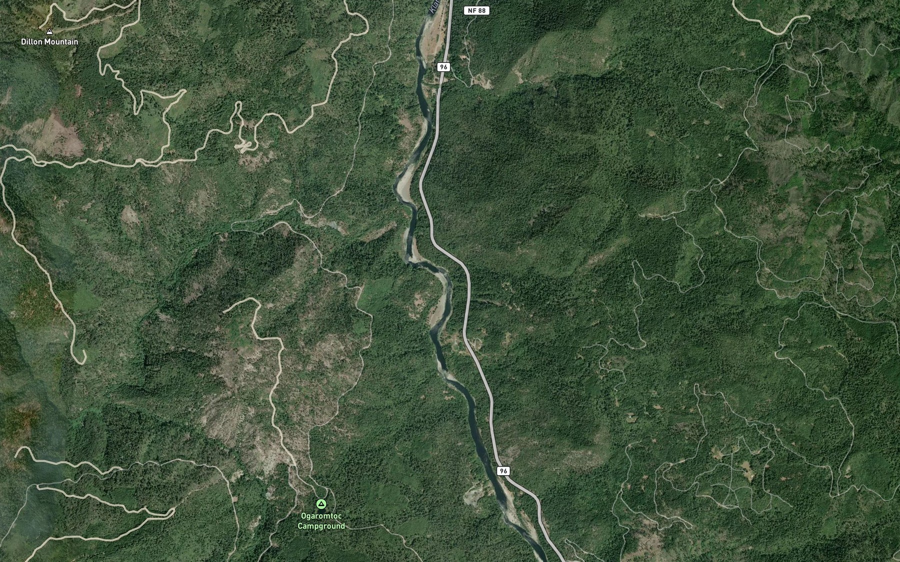 Satellite map of the Eyese Creek