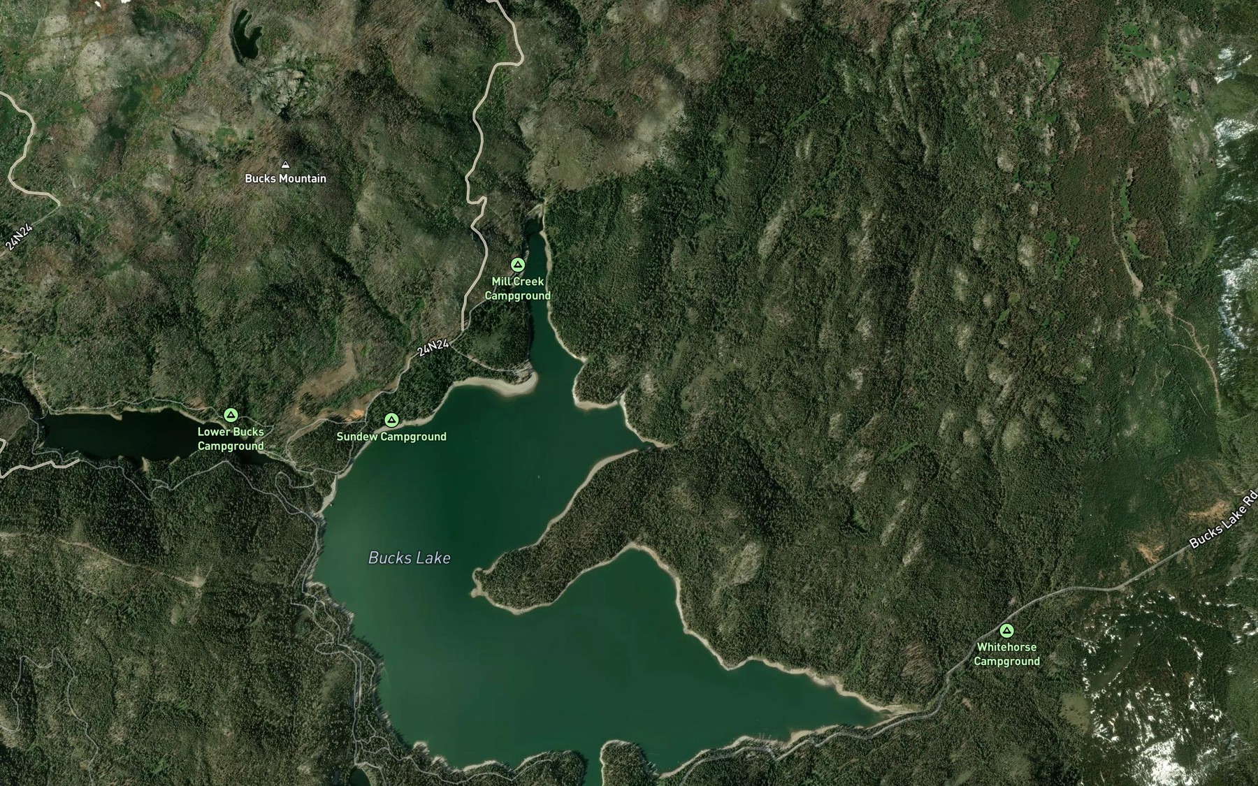 Satellite map of the Middle Fork Mill Creek