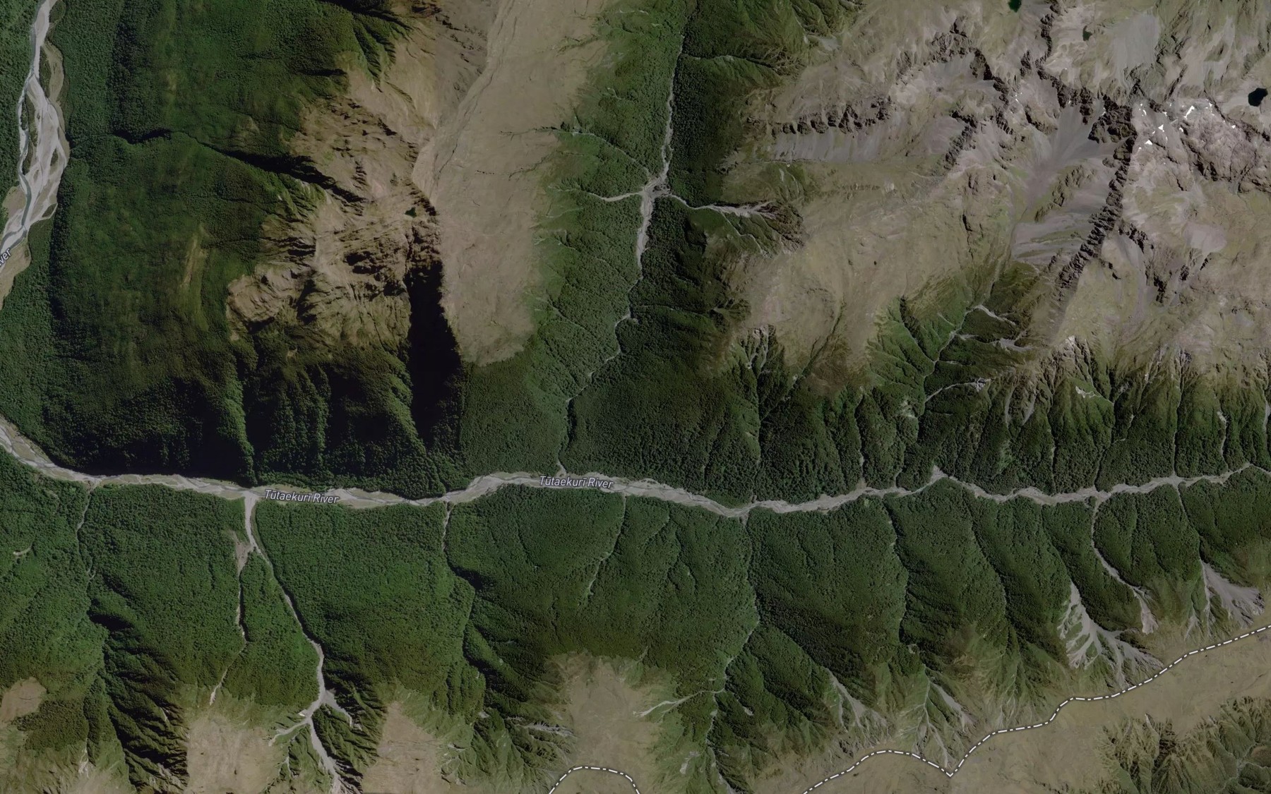 Satellite map of the Tutaekuri River