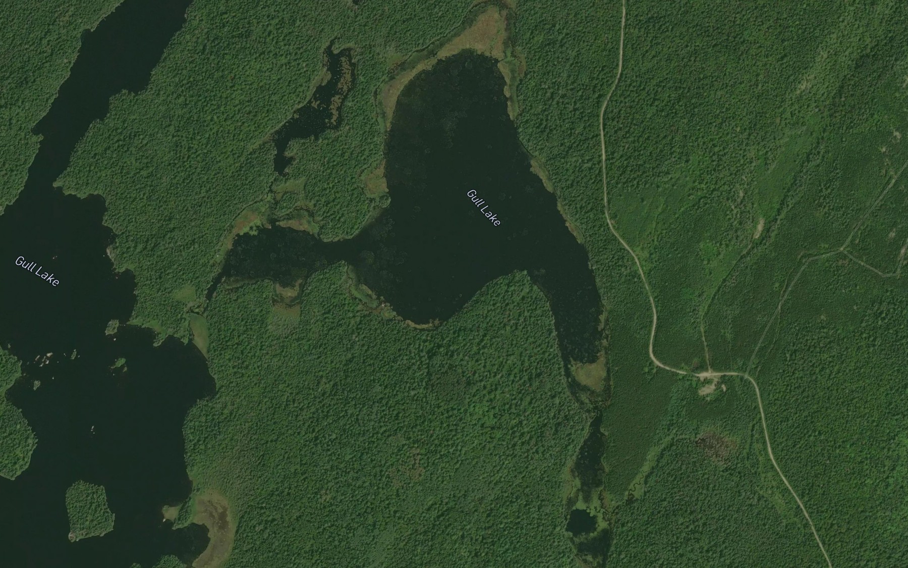 Satellite map of the Spook Lake