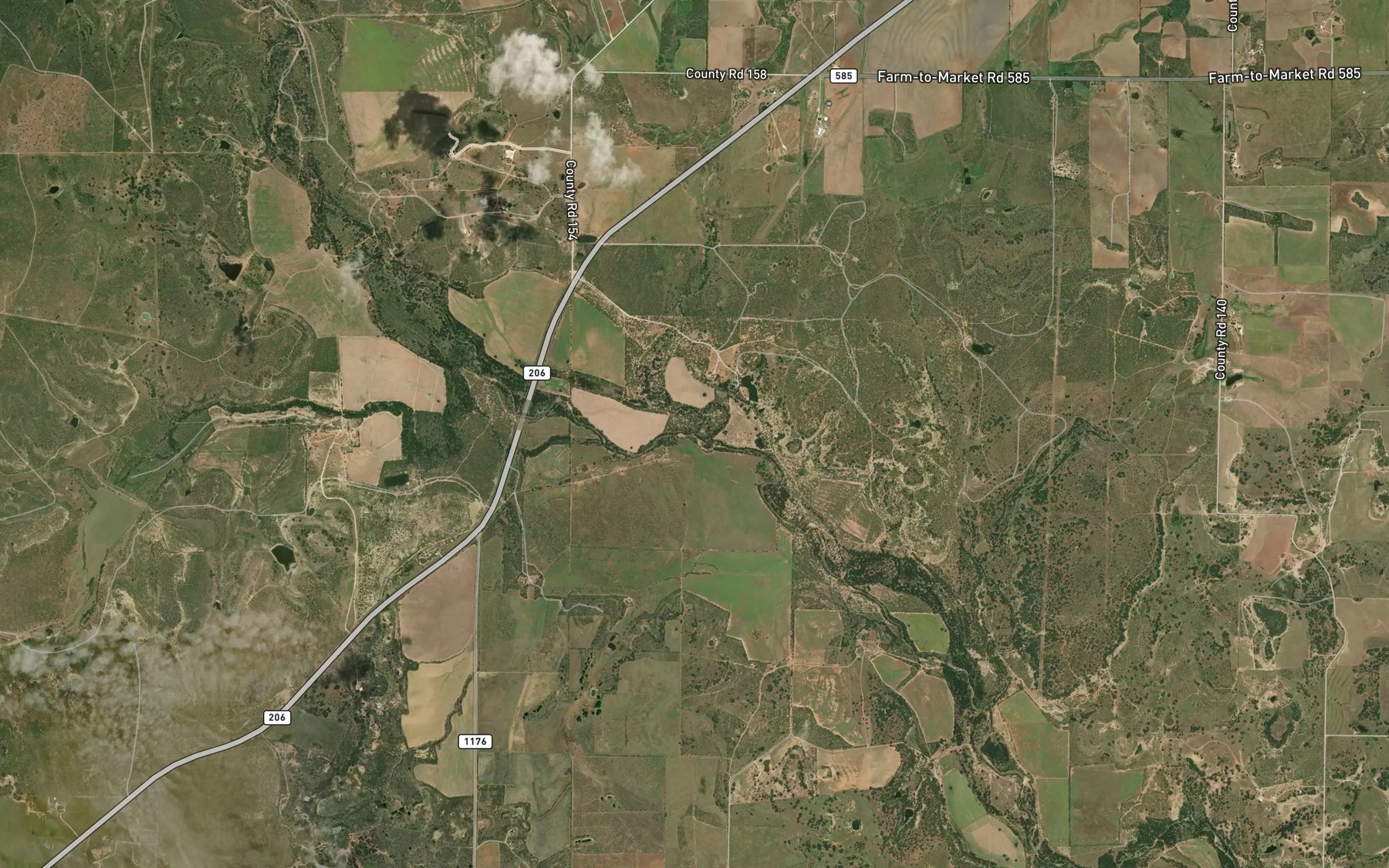 Satellite map of the Hay Creek