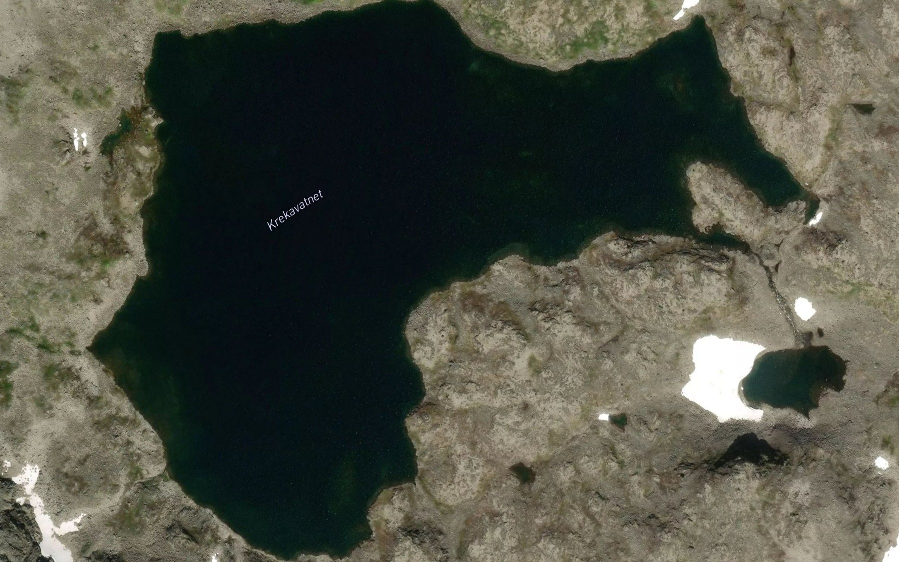 Satellite map of the Krekavatnet