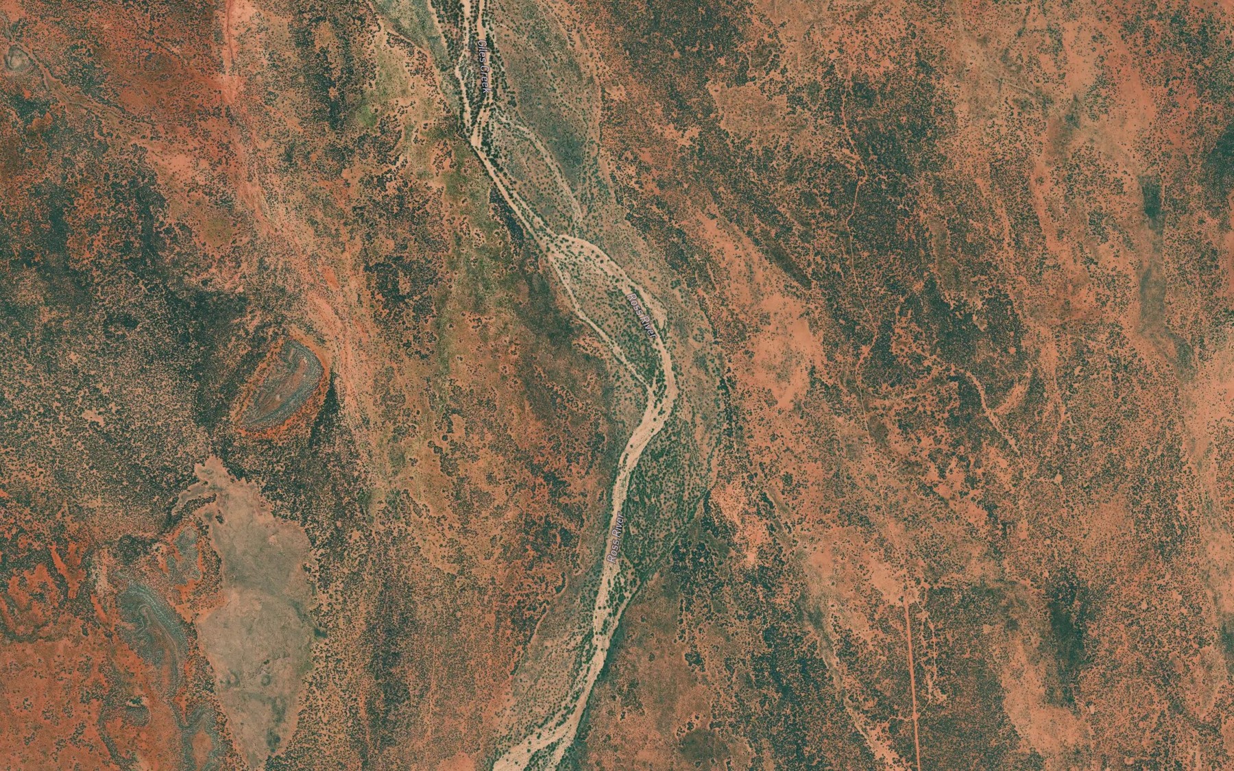 Satellite map of the Giles Creek