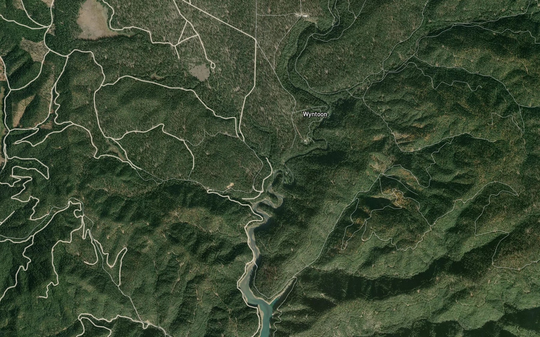 Satellite map of the Huckleberry Creek