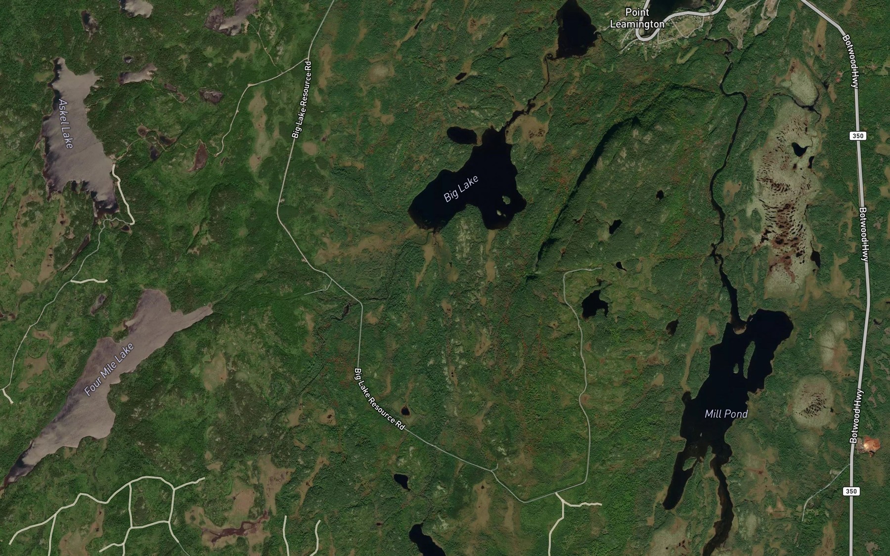 Satellite map of the Big Lake