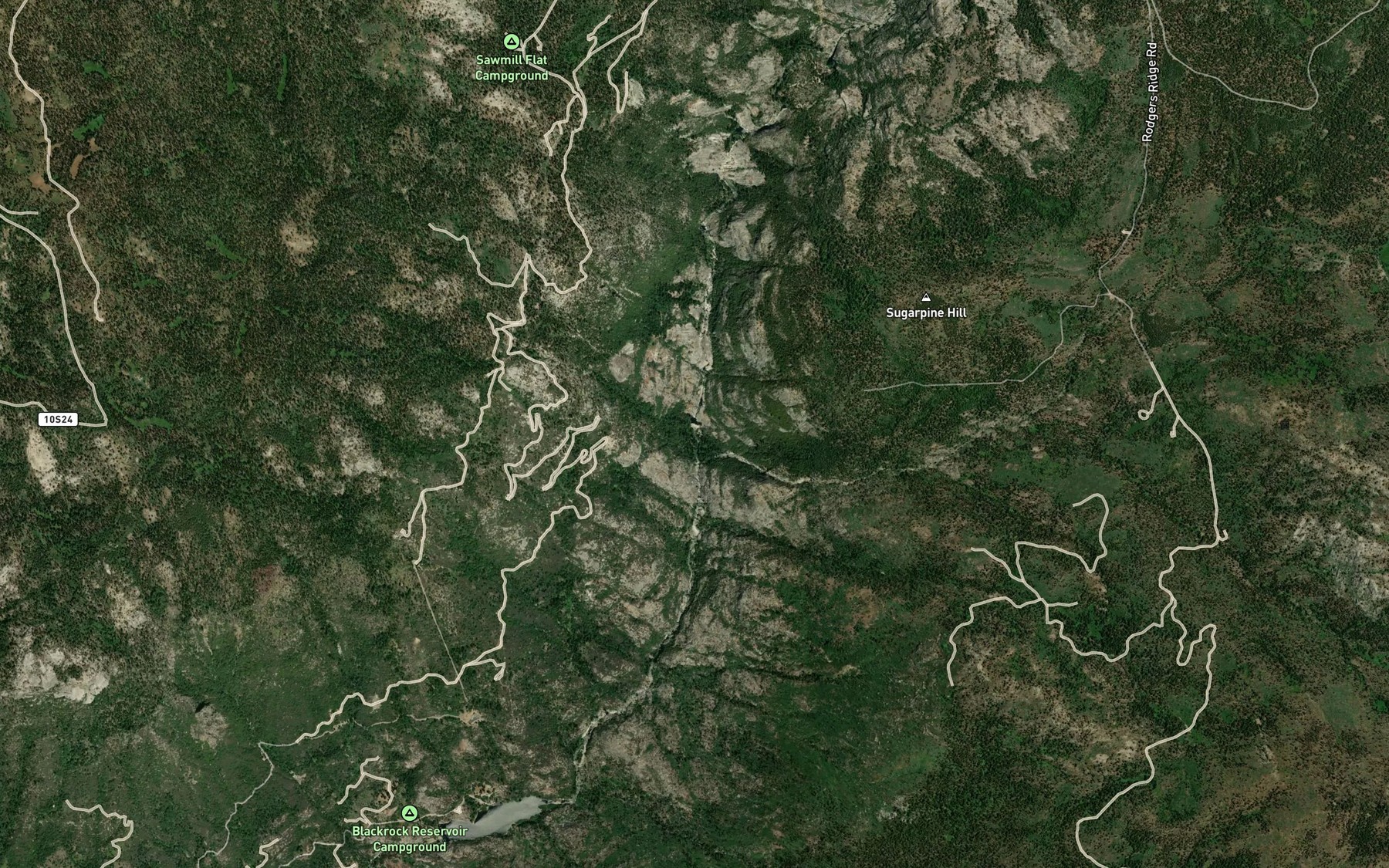 Satellite map of the Rancheria Creek