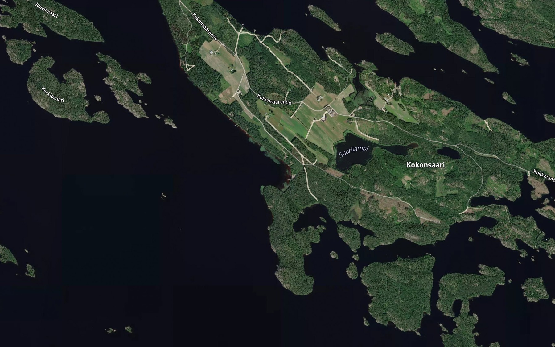 Satellite map of the Vanhanrannanlahti