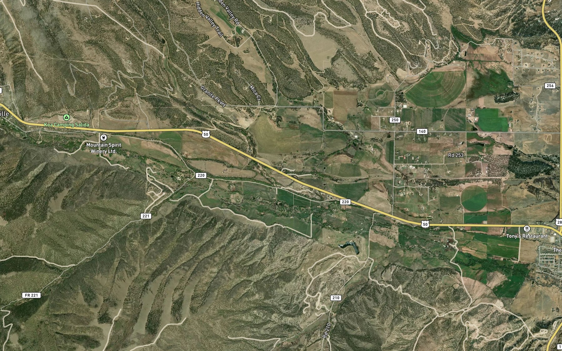 Satellite map of the Cameron Ditch