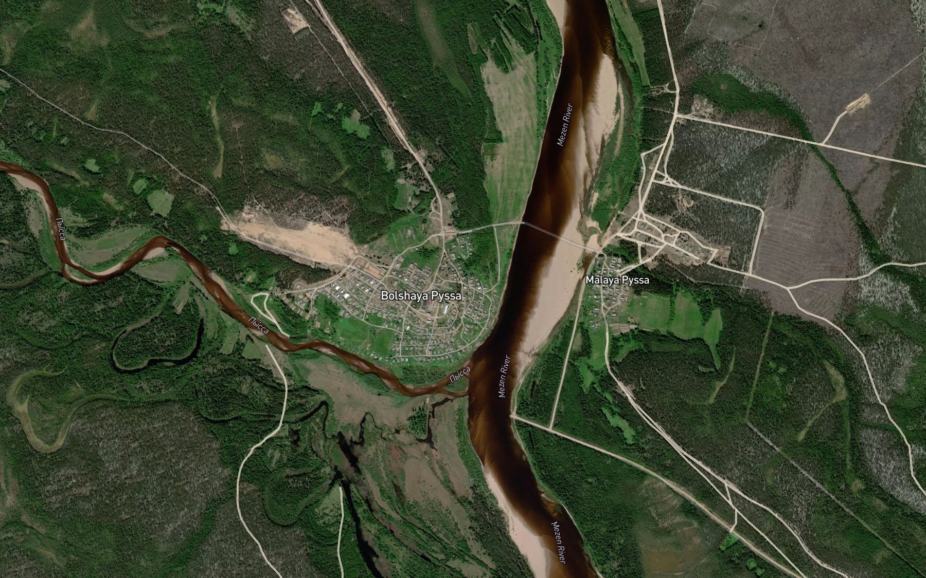 Satellite map of the Pyssa