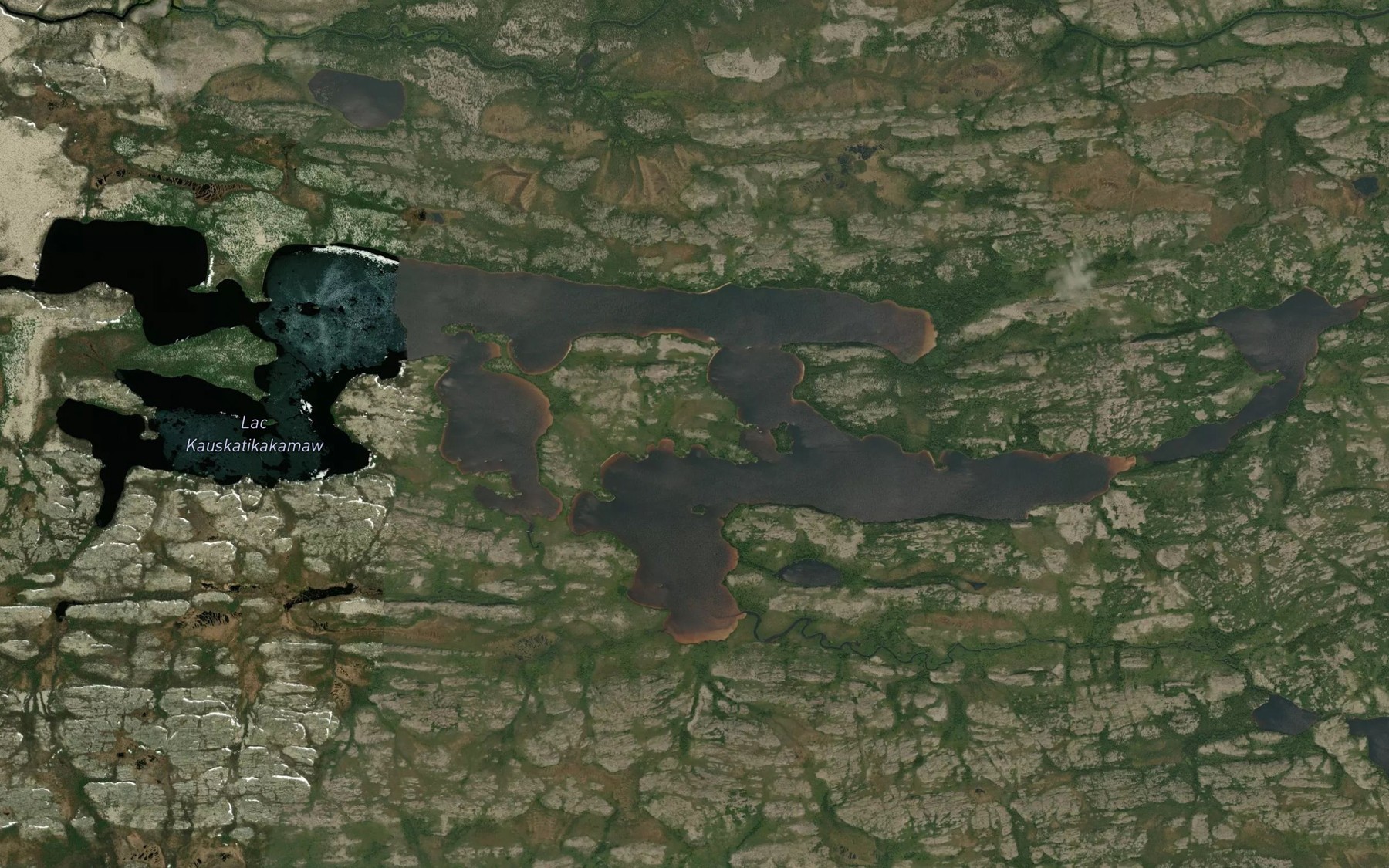 Satellite map of the Lac Kauskatikakamaw