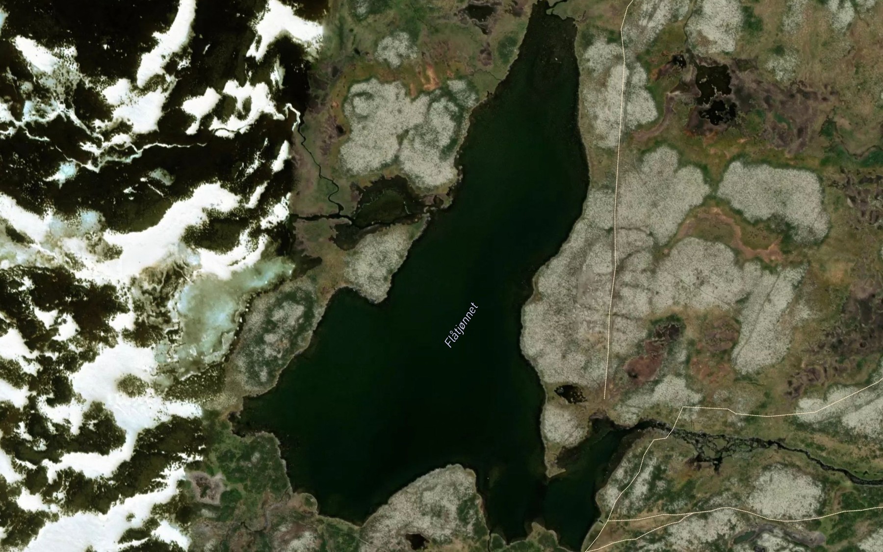 Satellite map of the Flatjornet
