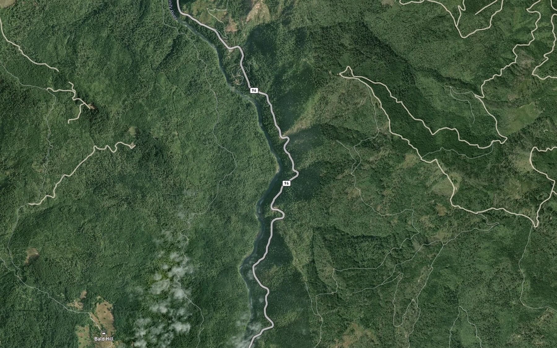 Satellite map of the Coyote Creek
