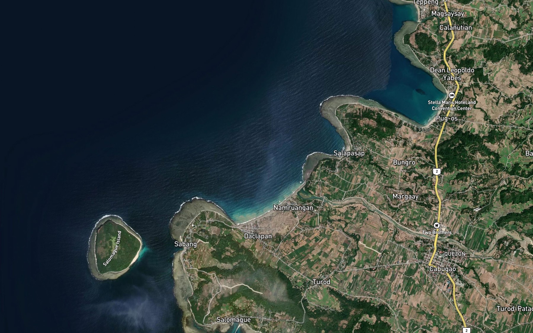 Satellite map of the Cabugao Bay
