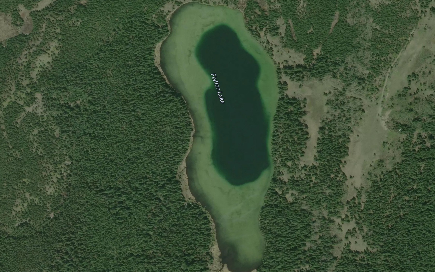 Satellite map of the Flatton Lake