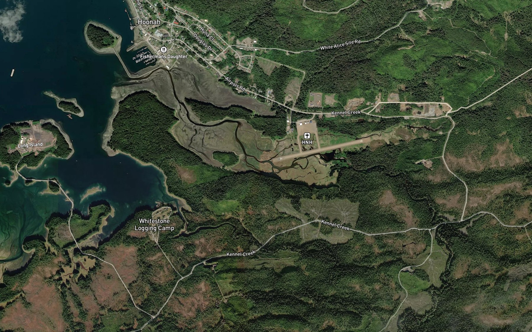 Satellite map of the Gartina Creek