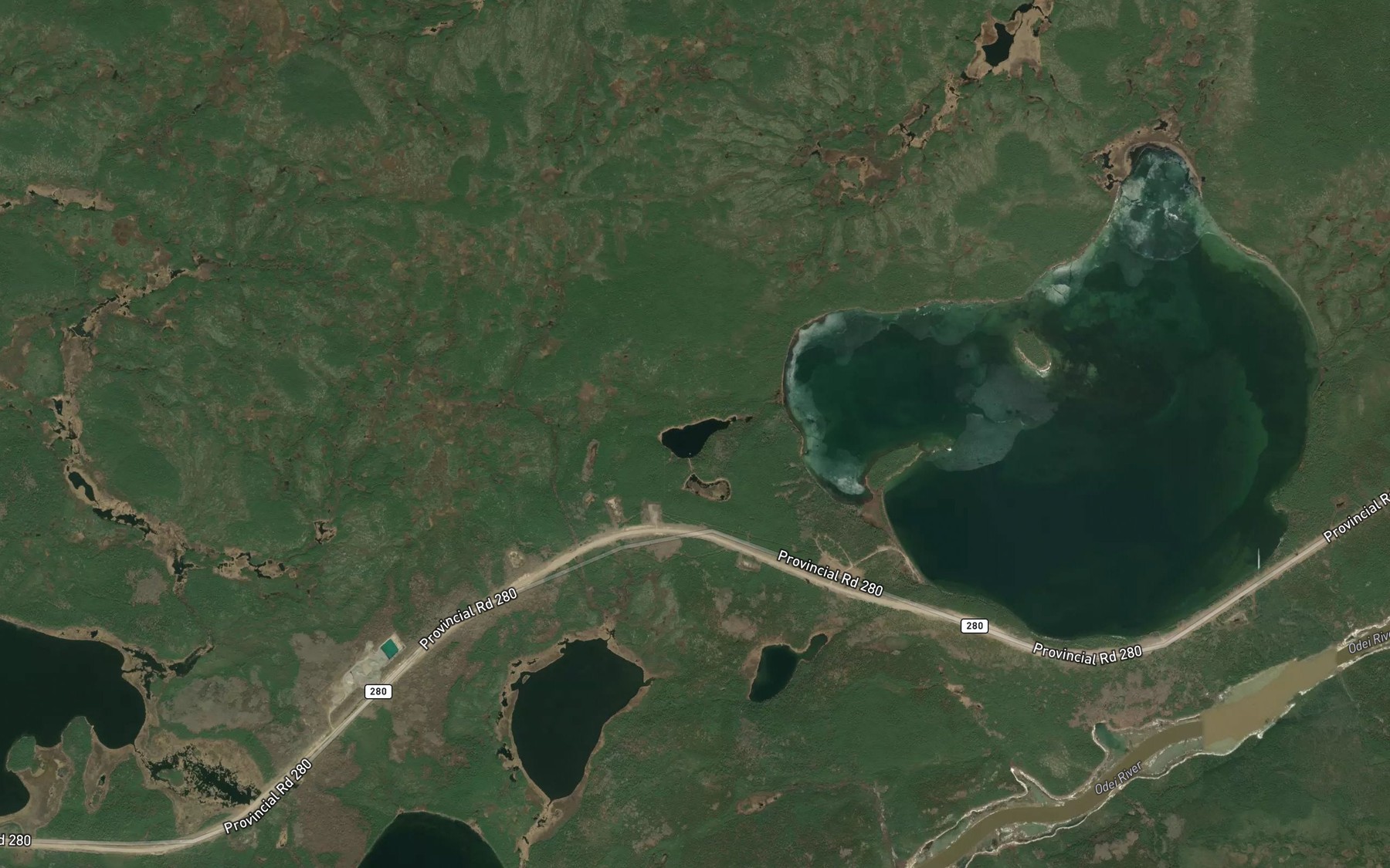 Satellite map of the Little Troy Lake