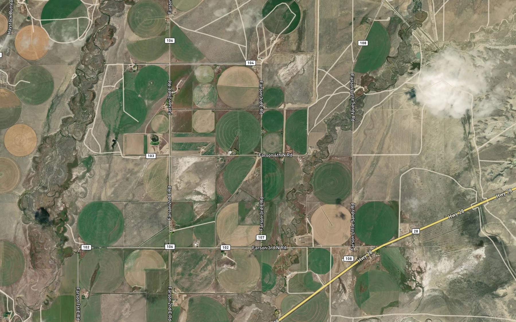 Satellite map of the Farson Lateral