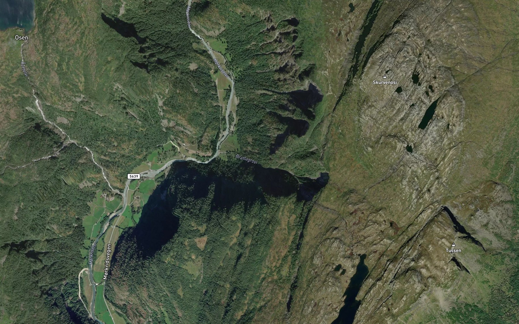 Satellite map of the Brattagrovi