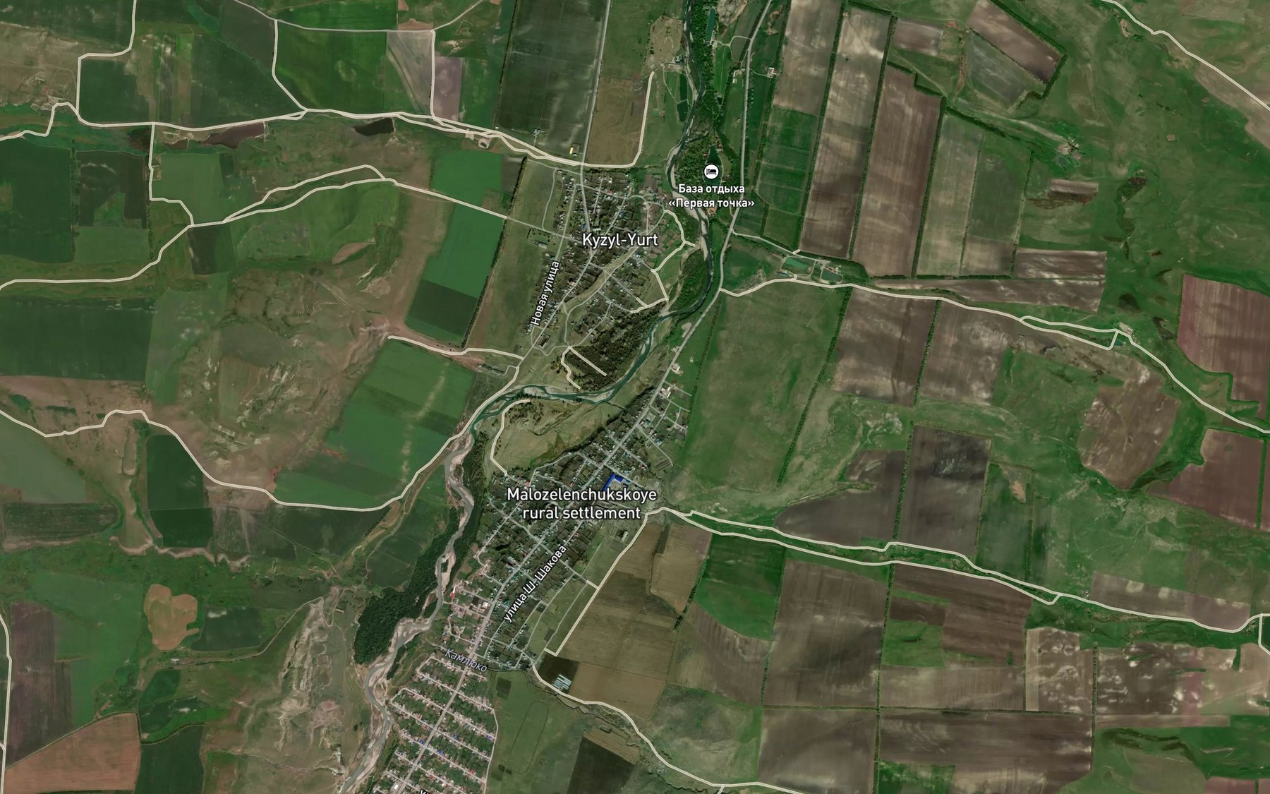 Satellite map of the Kodmaz