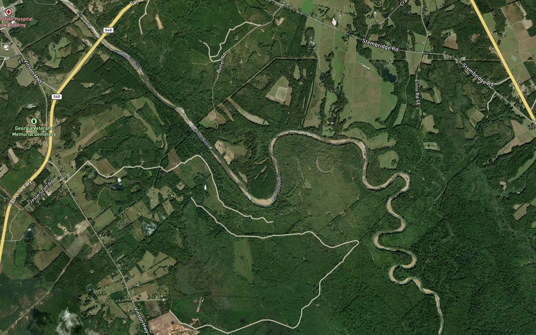 Satellite map of the Betty Lake