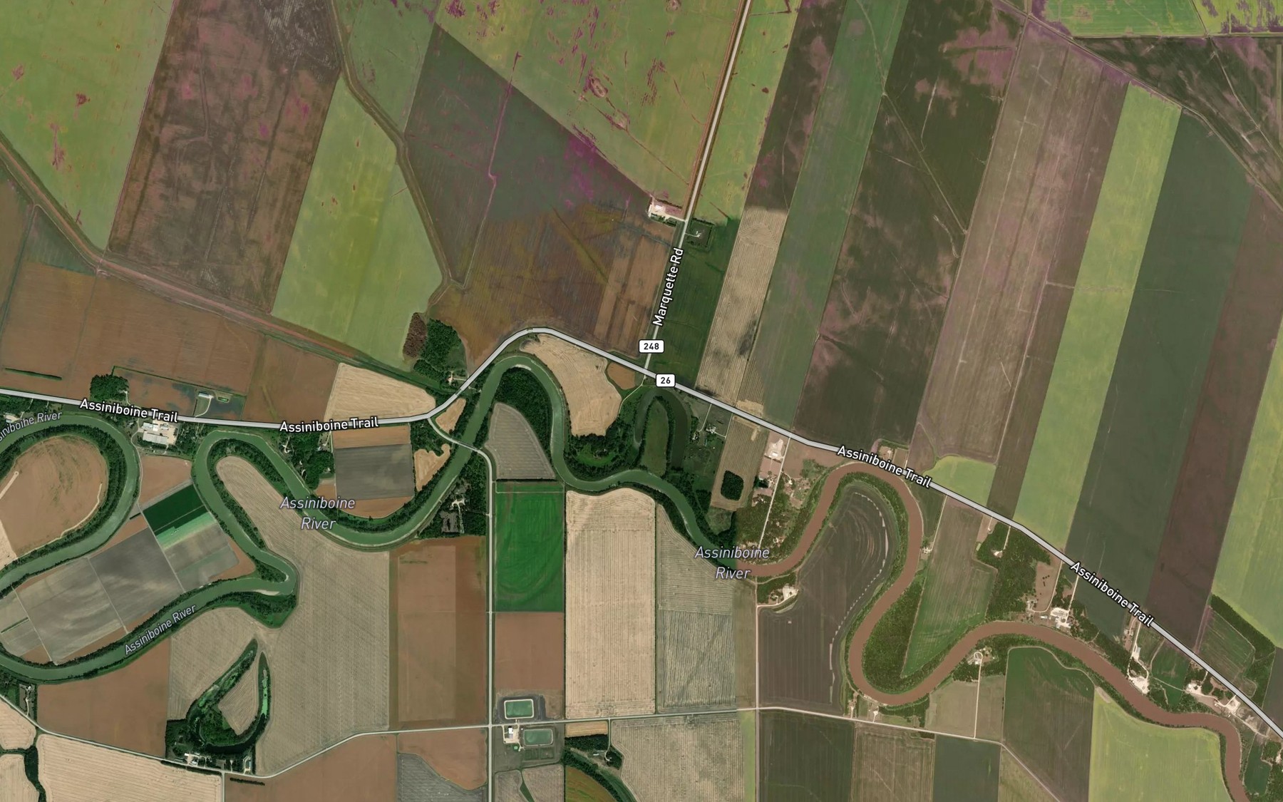 Satellite map of the Scotts Drain