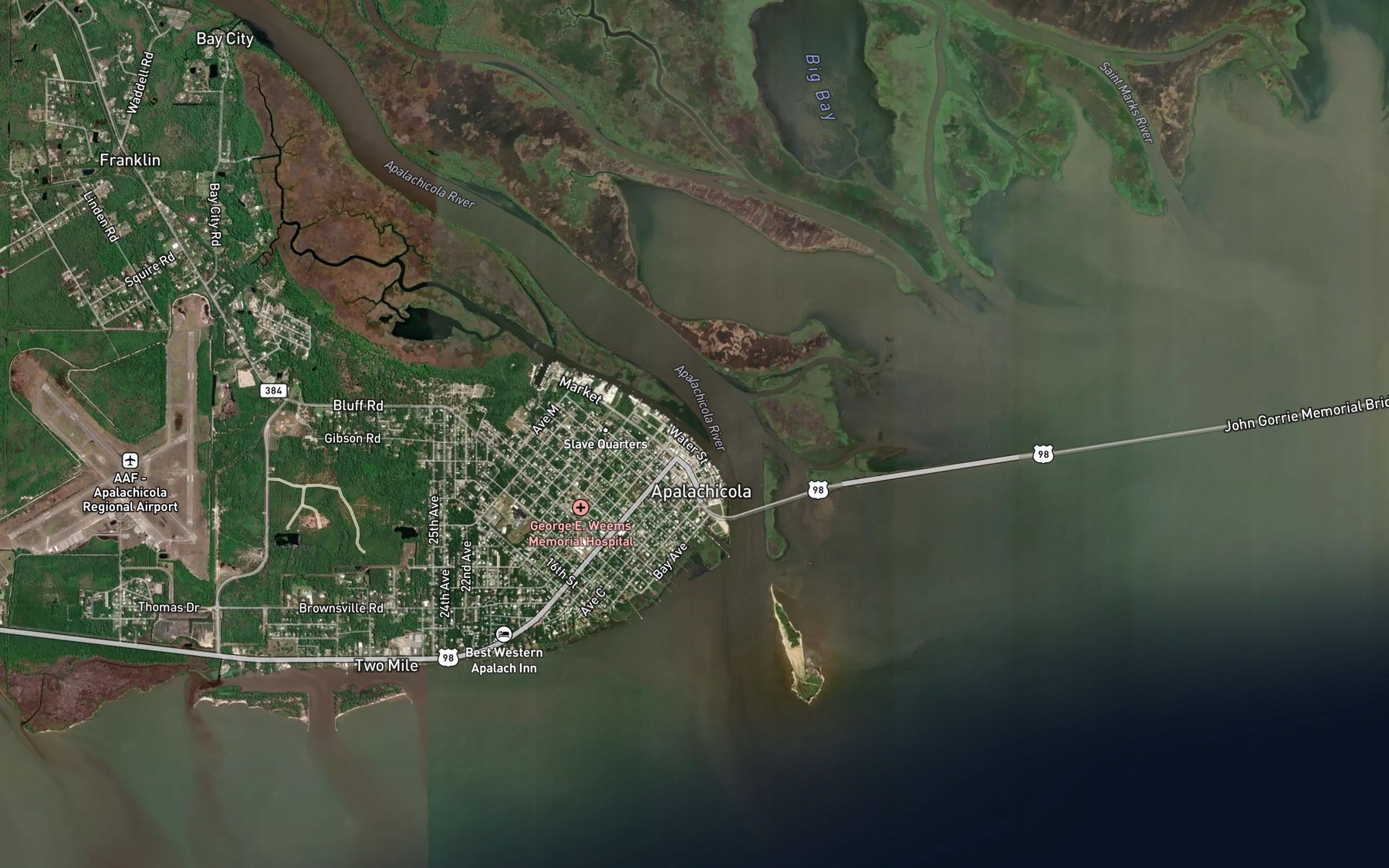 Satellite map of the Scipio Creek Channel