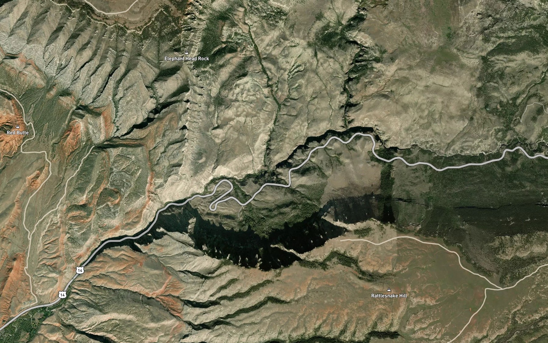 Satellite map of the Cottonwood Creek