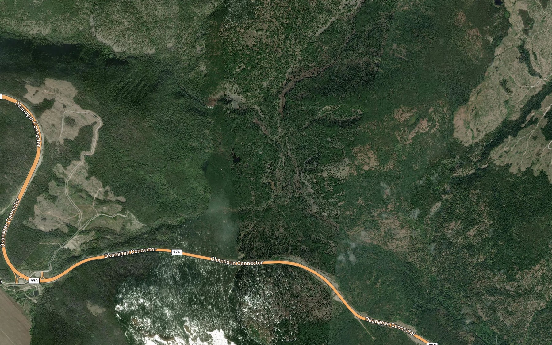 Satellite map of the Lacoma Creek