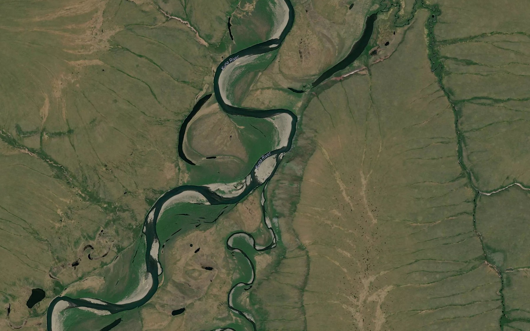 Satellite map of the Cutaway Creek