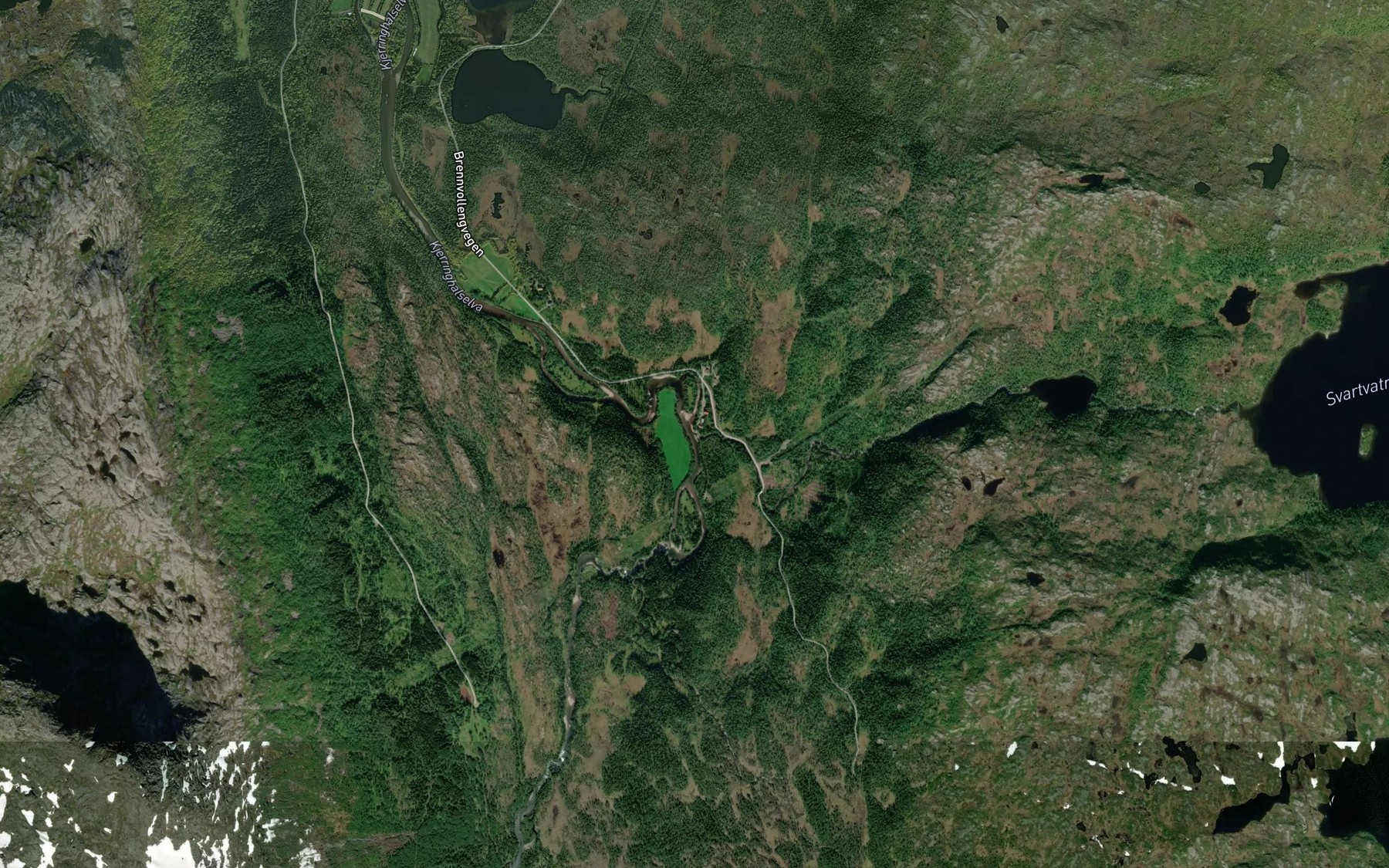 Satellite map of the Svartvasselva
