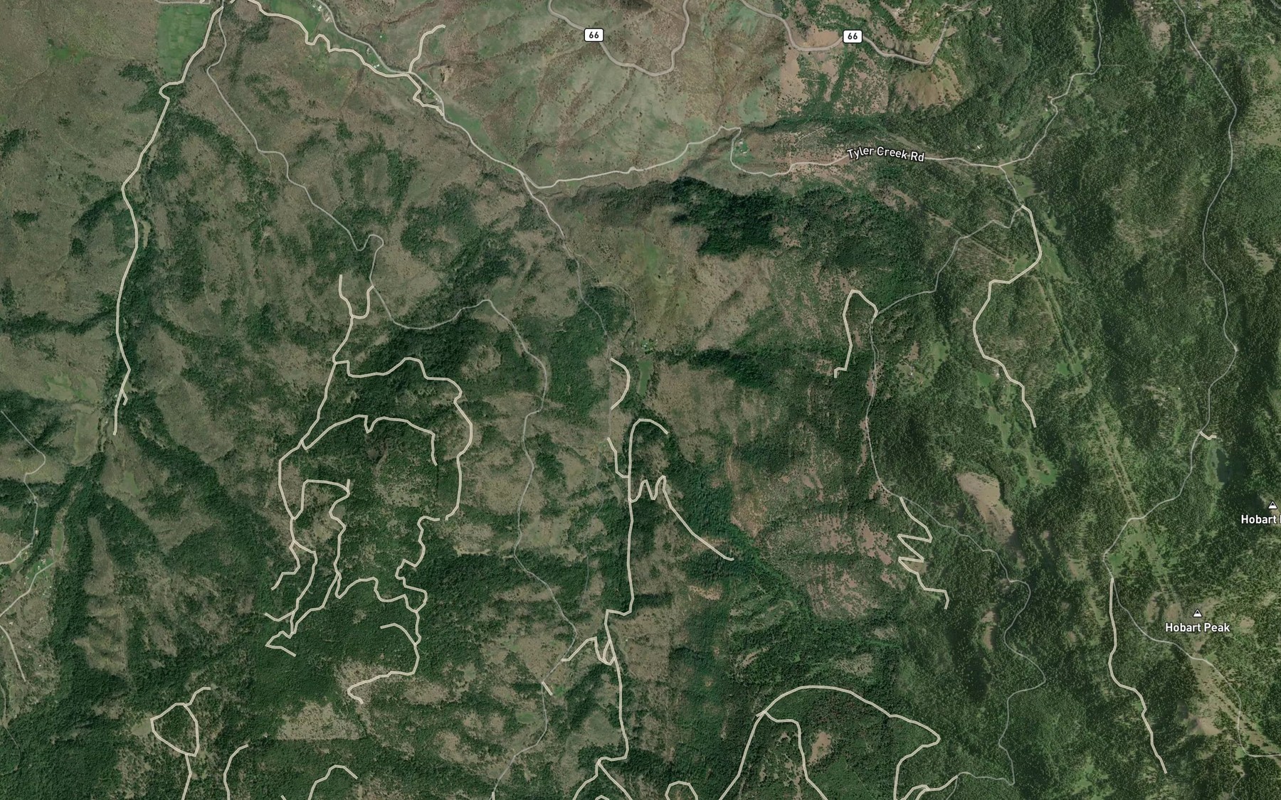 Satellite map of the Baldy Creek