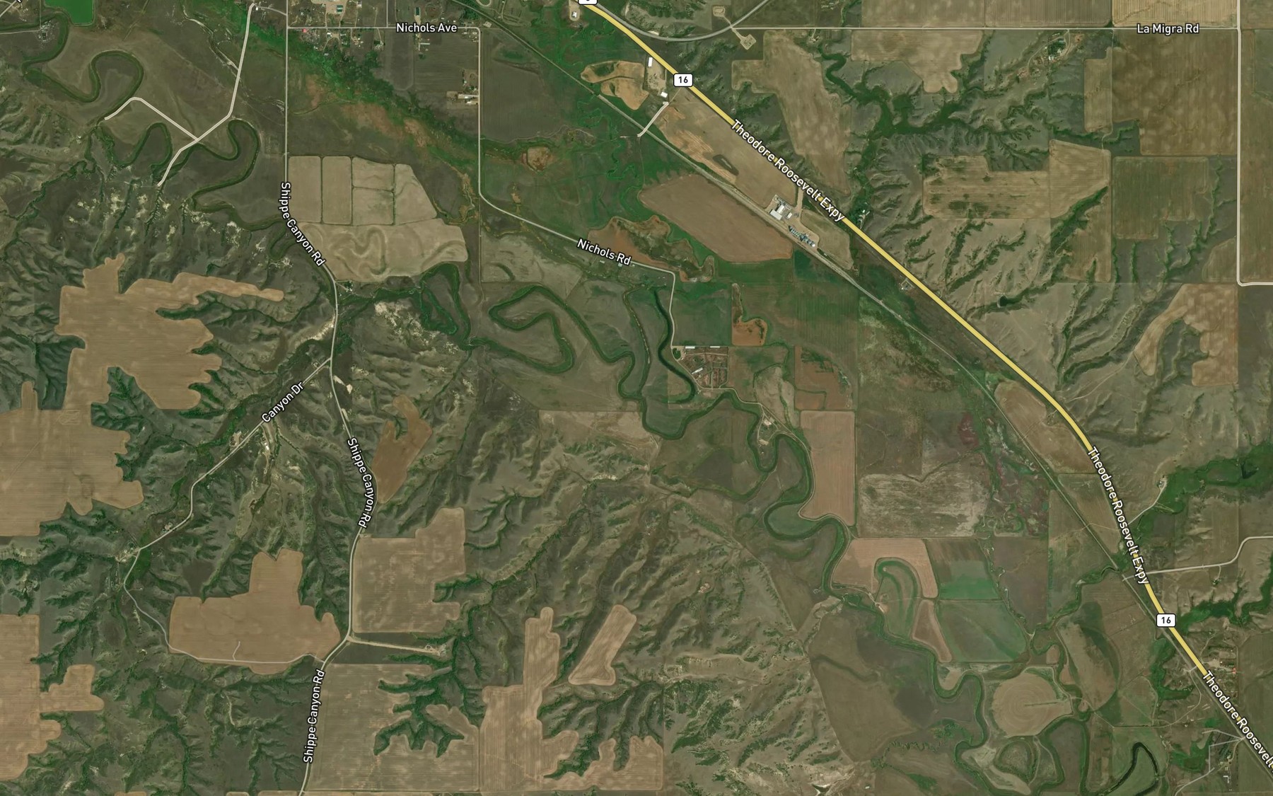 Satellite map of the Boxelder Creek