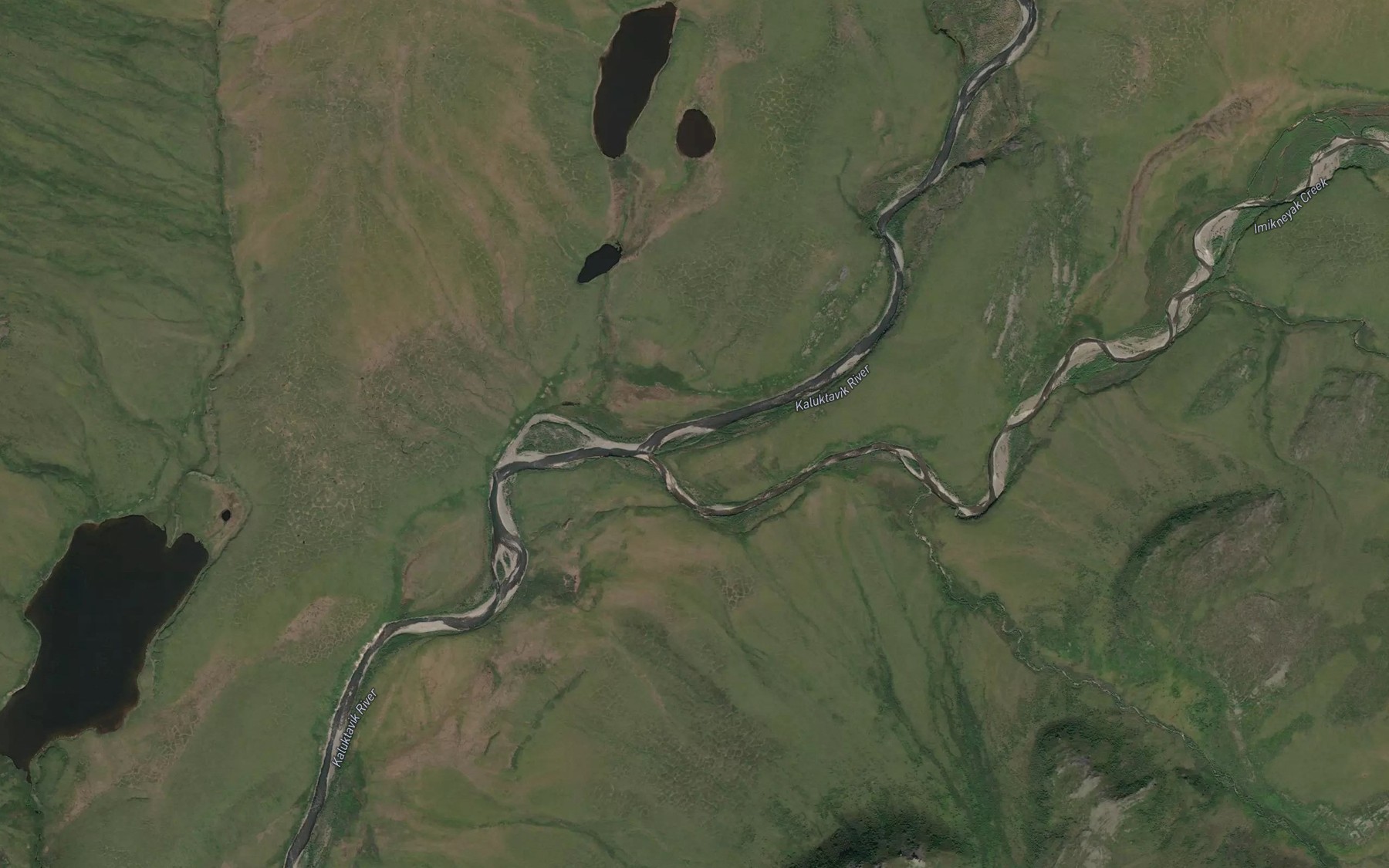 Satellite map of the Imikneyak Creek