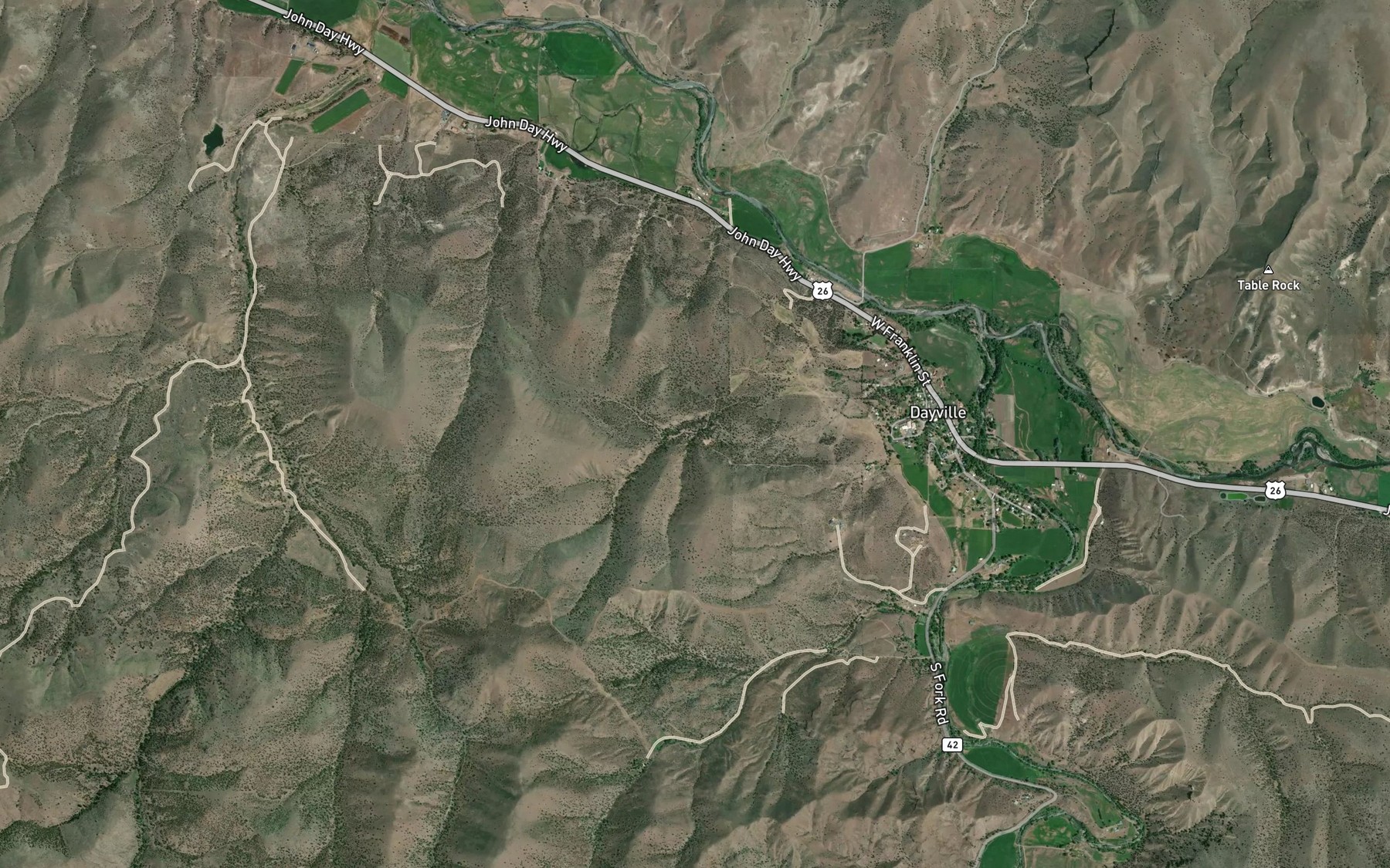 Satellite map of the Keeton Spring
