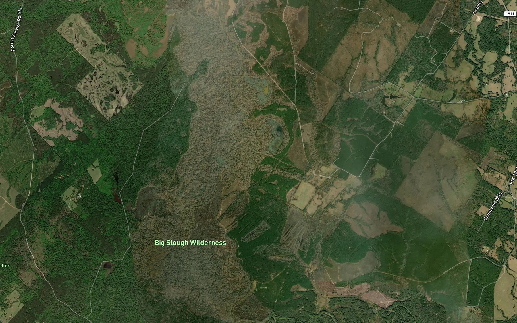Satellite map of the Snake Creek