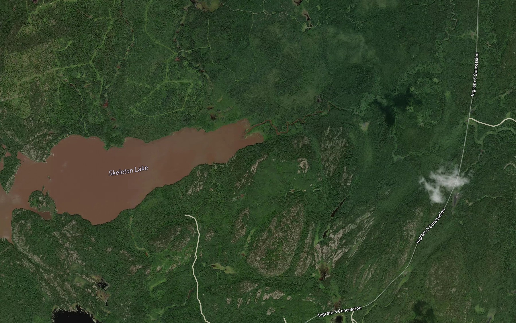 Satellite map of the Skeleton Creek