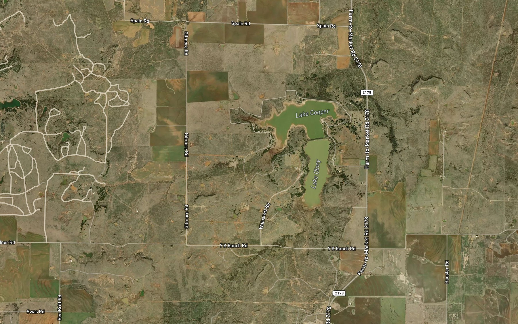 Satellite map of the Bear Creek