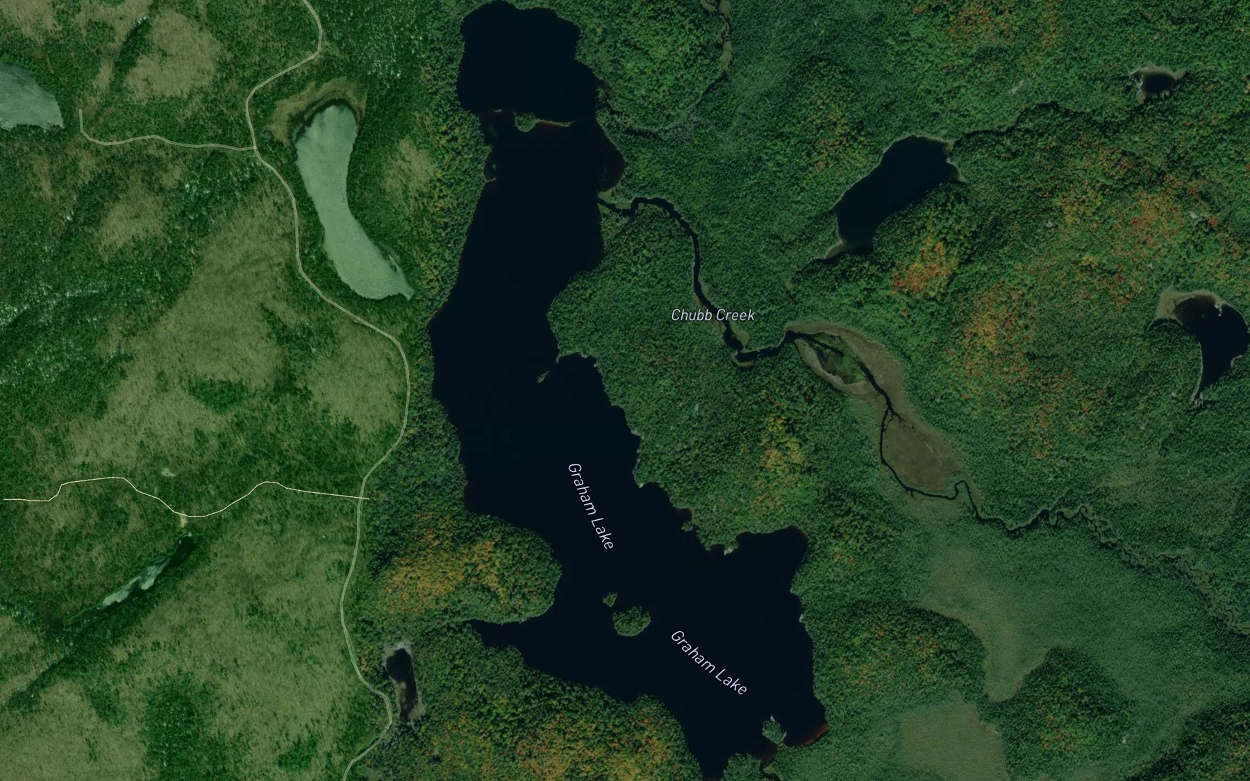 Satellite map of the Graham Lake