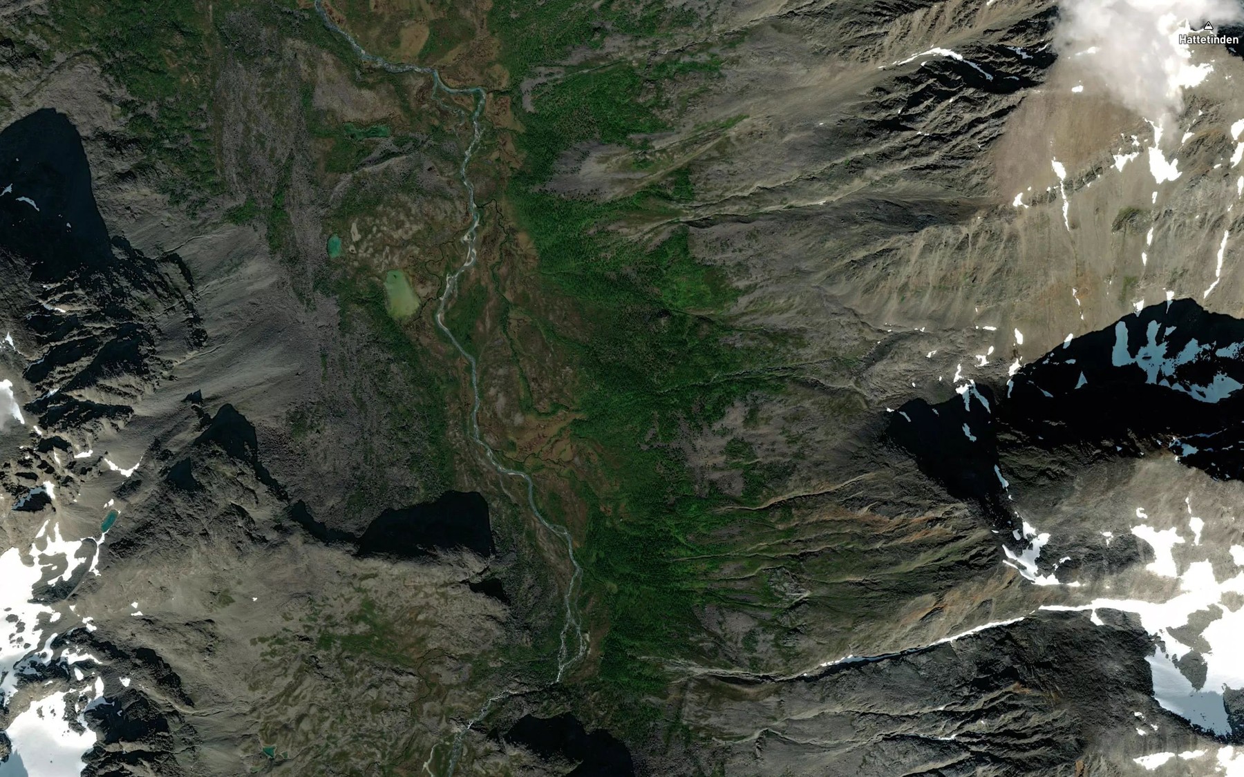 Satellite map of the Krokelva